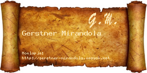 Gerstner Mirandola névjegykártya